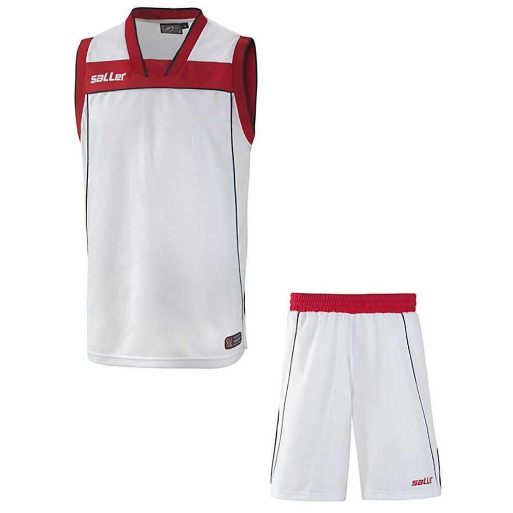 CONJUNTO DE BALONCESTO SALLERBASELINE, BLANCO-ROJO. S 2XL L XL 2XL 3XL 