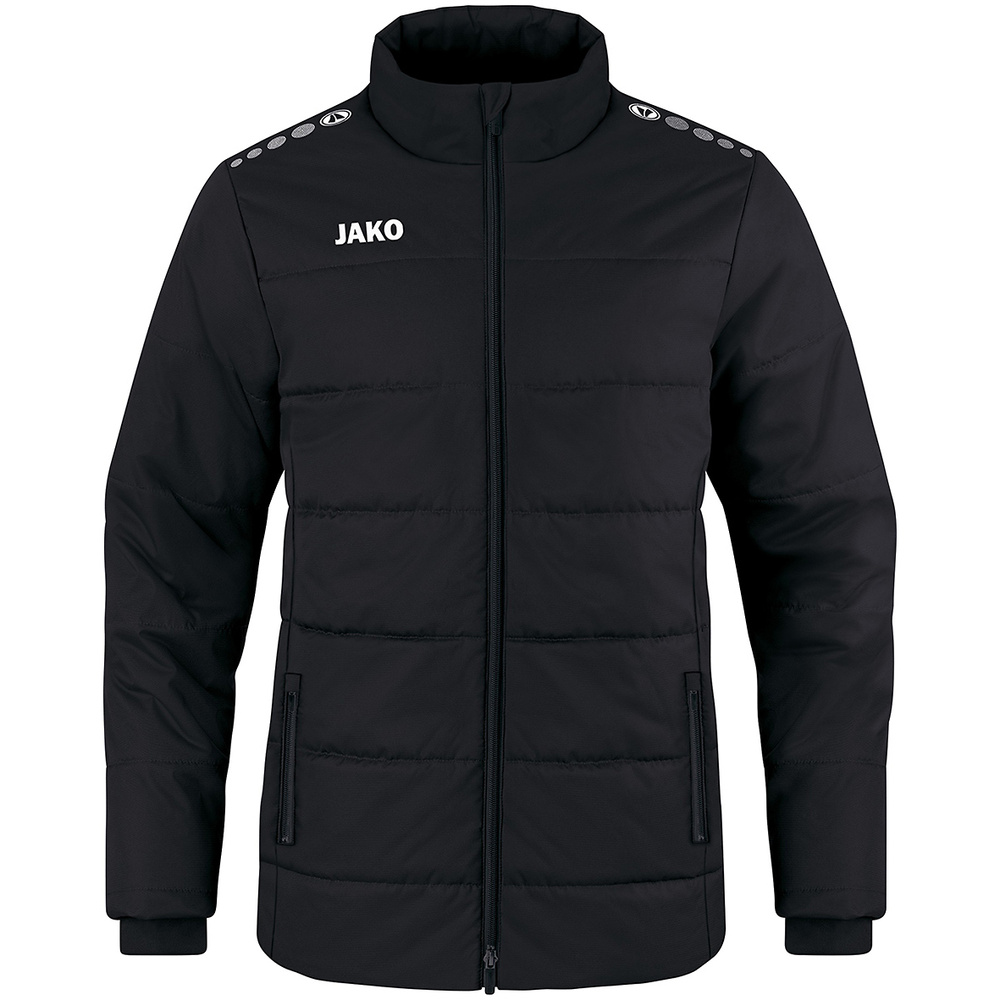 CHAQUETA DE ENTRENADOR JAKO TEAM, NEGRA HOMBRE. S M L XL 2XL 3XL 4XL 