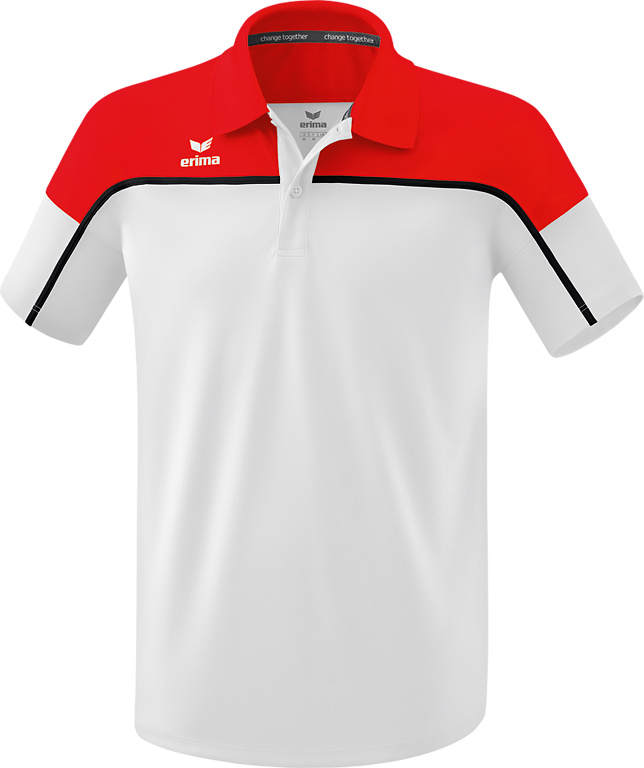 POLO ERIMA CHANGE, BLANCO-ROJO-NEGRO HOMBRE. S M L XL 2XL 3XL 