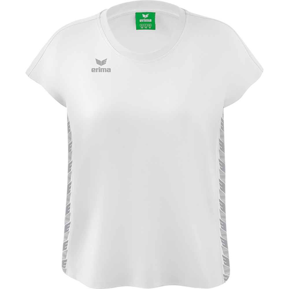 CAMISETA ERIMA ESSENTIAL TEAM, BLANCA-GRIS MUJER. 34 36 38 40 42 44 