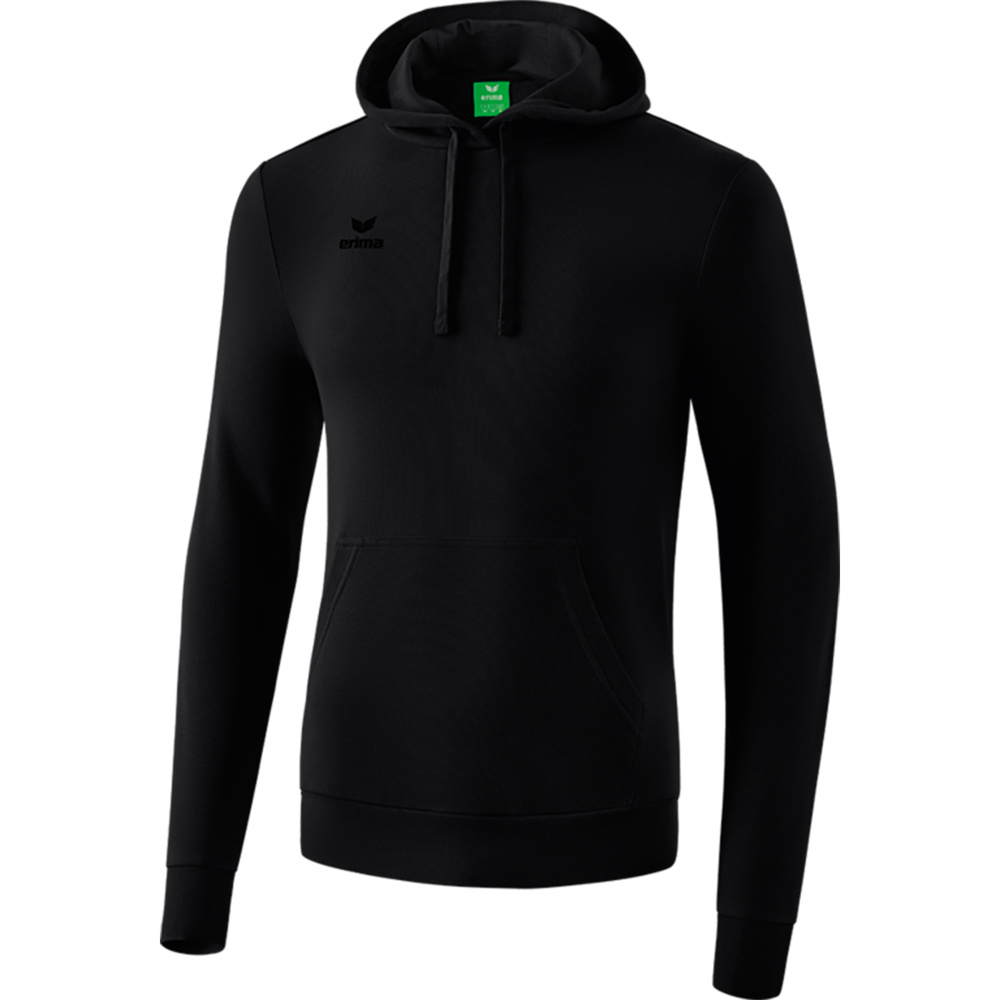 SUDADERA CON CAPUCHA ERIMA, NEGRA HOMBRE. S M L XL 2XL 3XL 