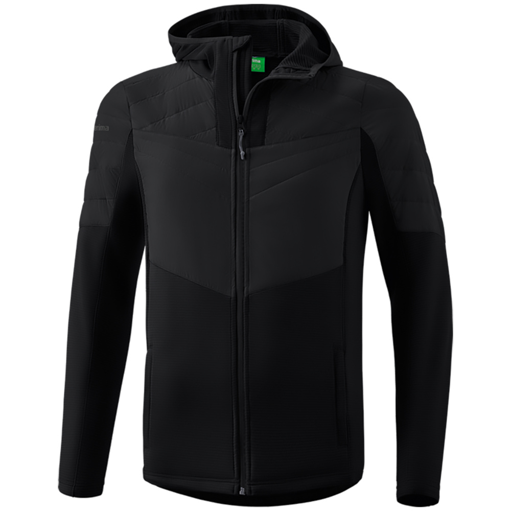 CHAQUETA ERIMA HYBRID, NEGRA HOMBRE. S M L XL 2XL 3XL 