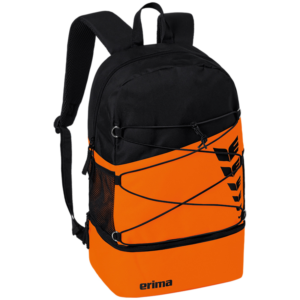 MOCHILA ERIMA SIX WINGS, NARANJA-NEGRA. 