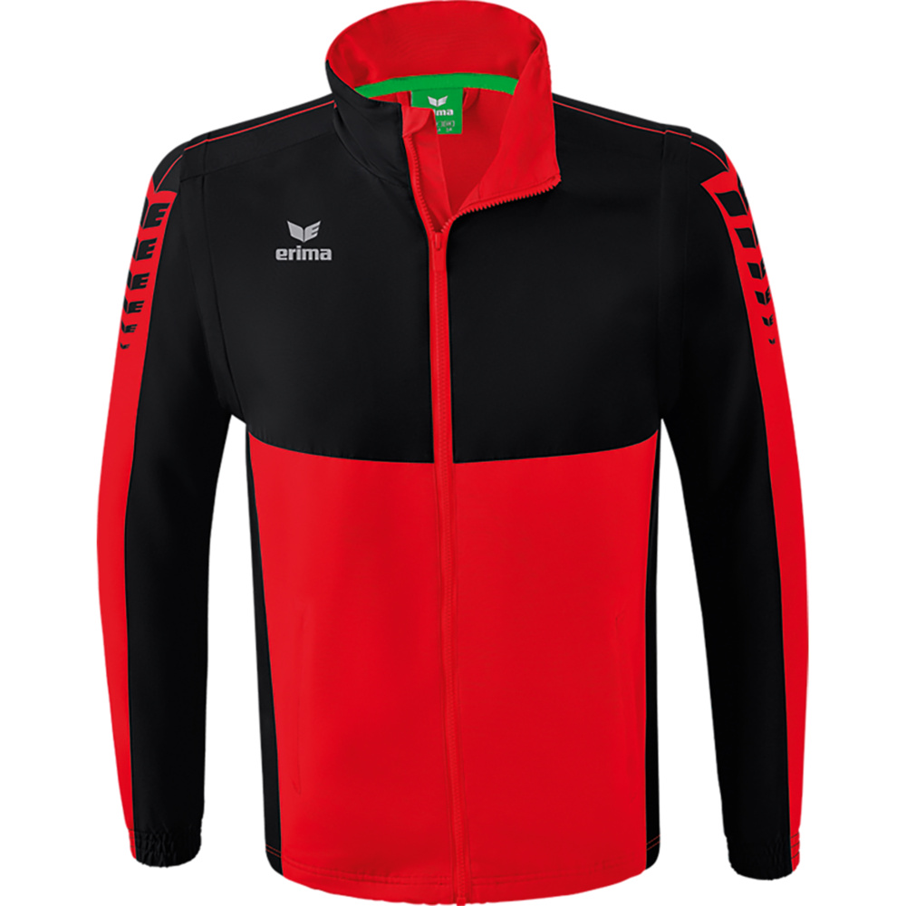 IMPERMEABLE ERIMA SIX WINGS CON MANGAS DESMONTABLES, NEGRO-ROJO HOMBRE. S M L XL 2XL 3XL 4XL 