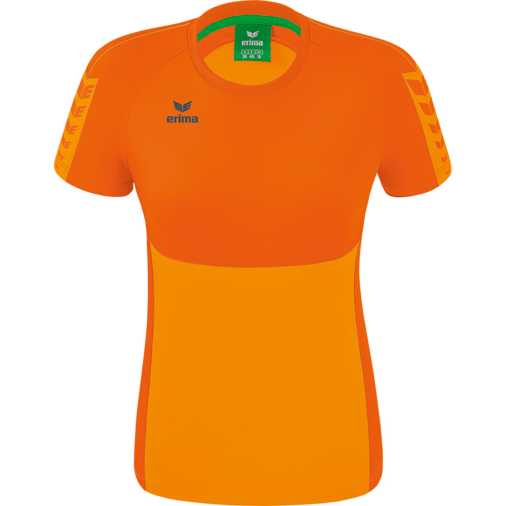 CAMISETA ERIMA SIX WINGS MANGA CORTA, NARANJA-NARANJA MUJER. 34 36 38 40 42 44 