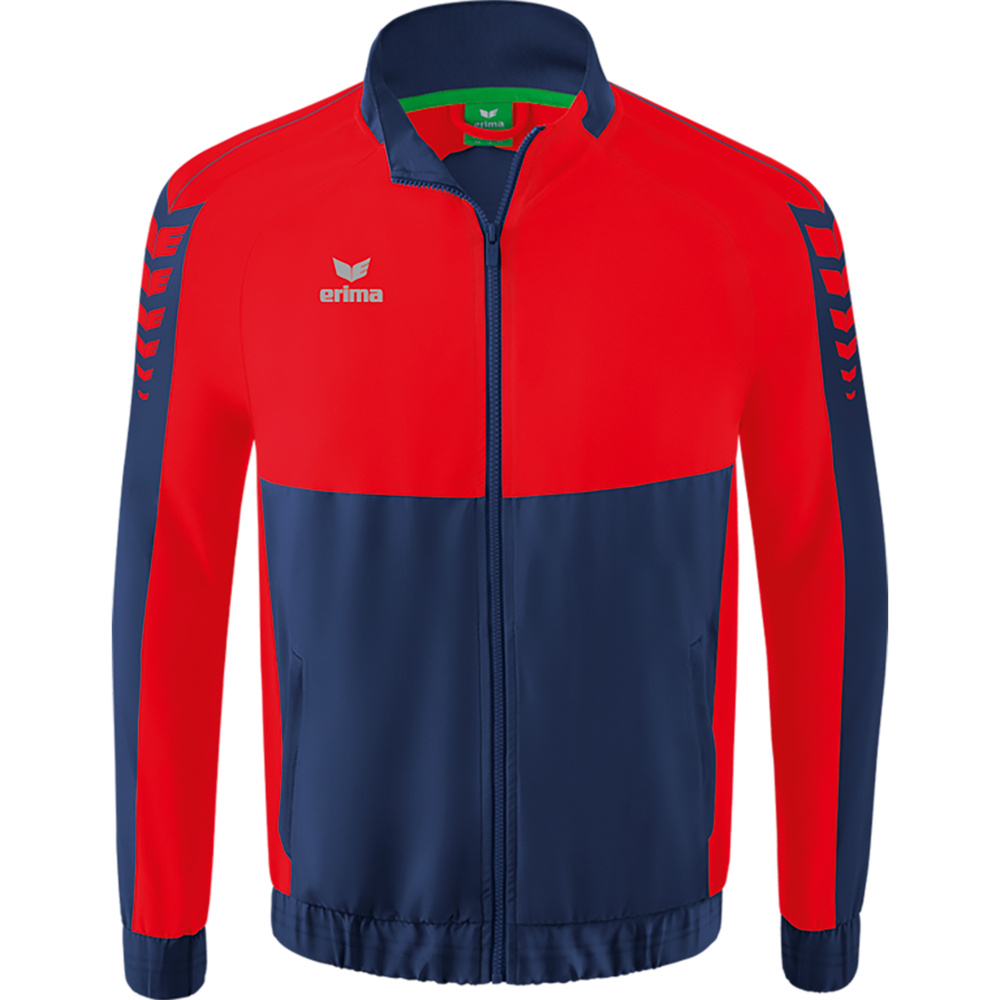 CHAQUETA CHÁNDAL PRESENTACIÓN ERIMA SIX WINGS, MARINO-ROJA HOMBRE. S M L XL 2XL 3XL 