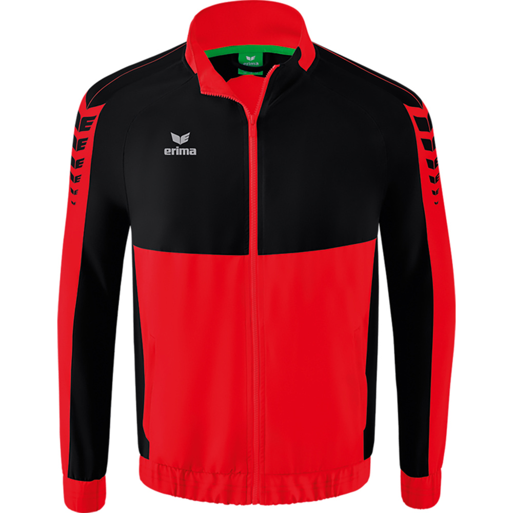 CHAQUETA CHÁNDAL PRESENTACIÓN ERIMA SIX WINGS, ROJA-NEGRA HOMBRE. S M L XL 2XL 3XL 