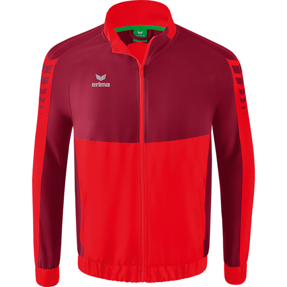 CHAQUETA CHÁNDAL PRESENTACIÓN ERIMA SIX WINGS, ROJA-BURDEOS HOMBRE. S M L XL 2XL 3XL 