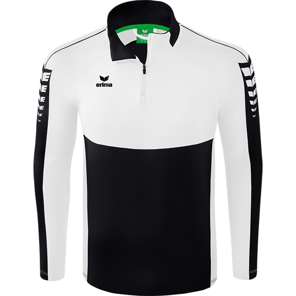 SUDADERA ERIMA SIX WINGS TRAINING TOP, NEGRA-BLANCA NIÑO. 128 140 152 164 