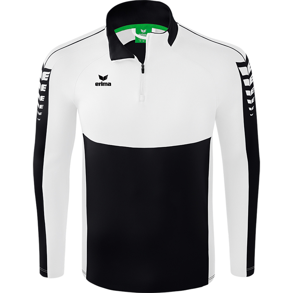 SUDADERA ERIMA SIX WINGS TRAINING TOP, NEGRA-BLANCA HOMBRE. S M L XL 2XL 3XL 