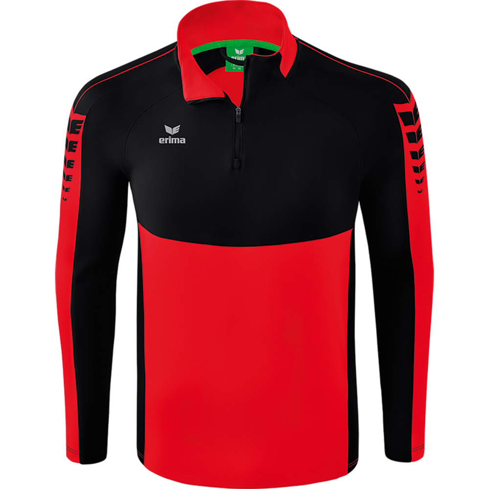 SUDADERA ERIMA SIX WINGS TRAINING TOP, ROJA-NEGRA HOMBRE. S M L XL 2XL 3XL 