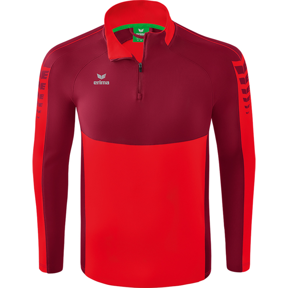 SUDADERA ERIMA SIX WINGS TRAINING TOP, ROJA-BURDEOS NIÑO. 128 140 152 164 