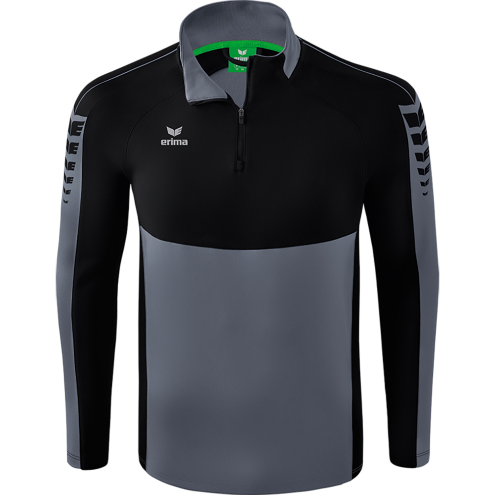 SUDADERA ERIMA SIX WINGS TRAINING TOP, GRIS PIZARRA-NEGRA NIÑO. 128 140 152 164 