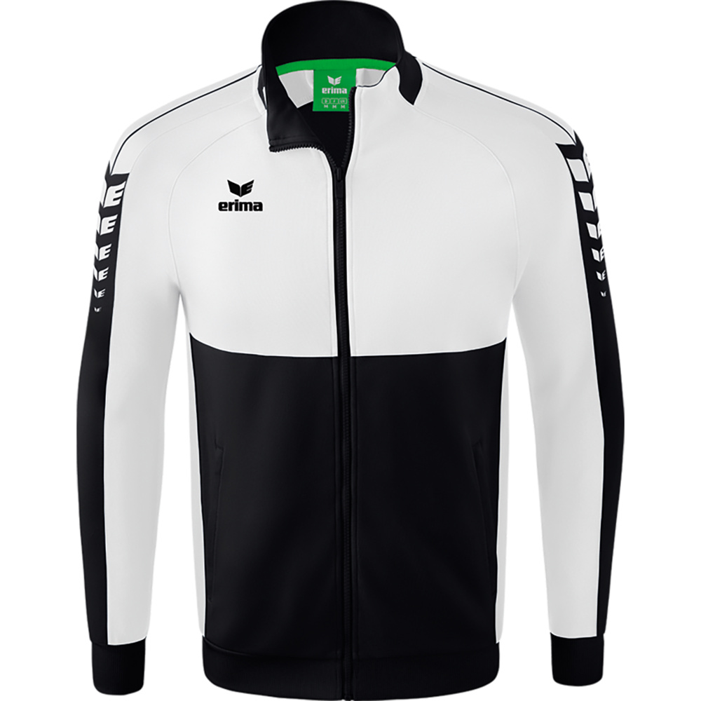 CHAQUETA ERIMA SIX WINGS WORKER, NEGRA-BLANCA HOMBRE. S M L XL 2XL 3XL 