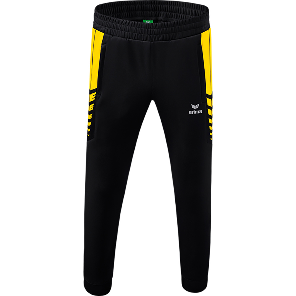 PANTALÓN ERIMA SIX WINGS WORKER PANTS, NEGRO-AMARILLO NIÑO. 116 128 140 152 164 