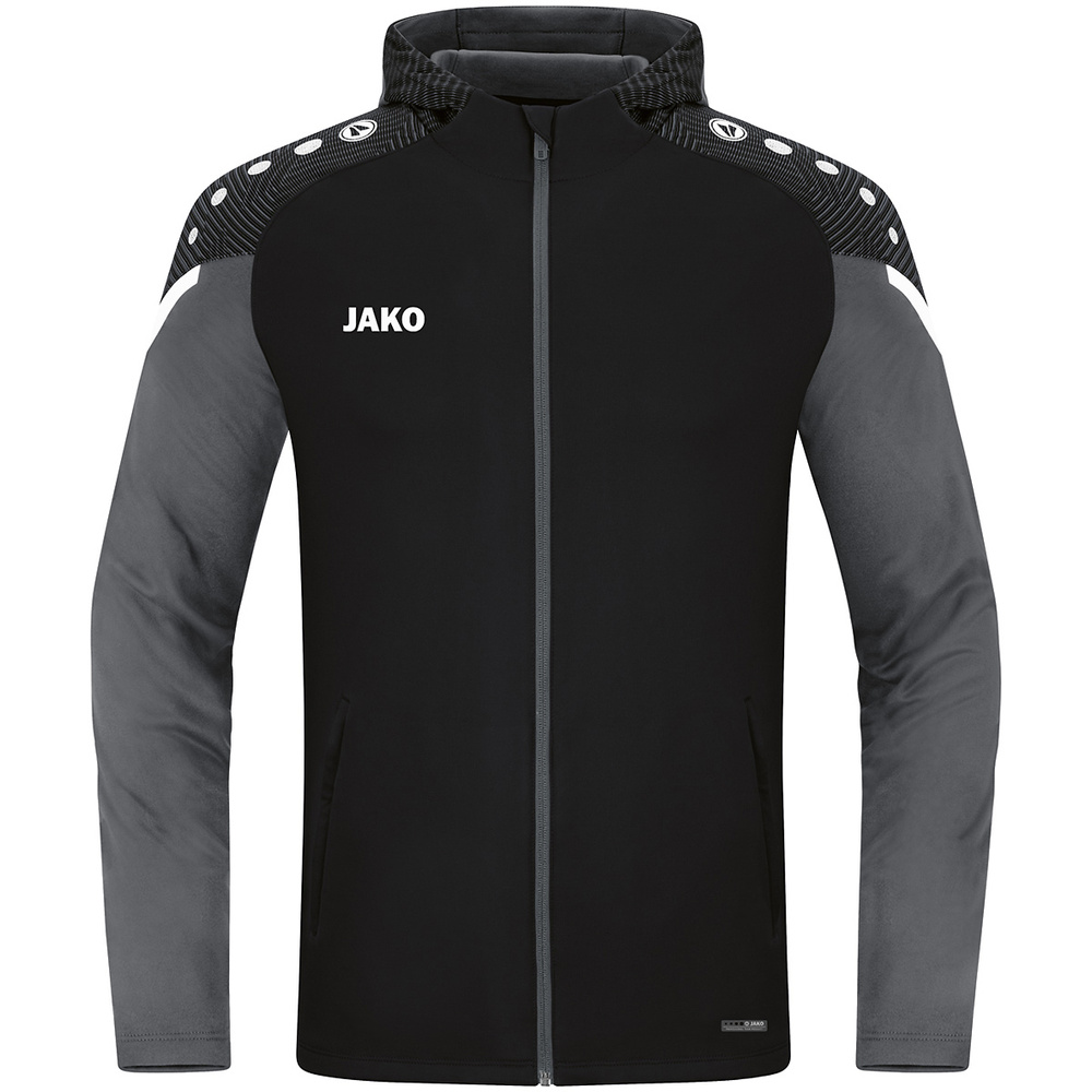 CHAQUETA CON CAPUCHA JAKO PERFORMANCE, NEGRA-ANTRACITA HOMBRE. 2XL 