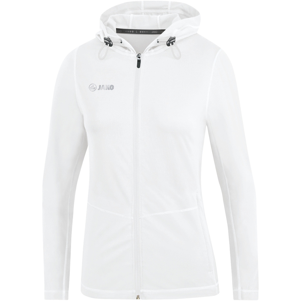 SUDADERA CON CAPUCHA JAKO RUN 2.0, BLANCA MUJER. 34 36 38 40 42 44 