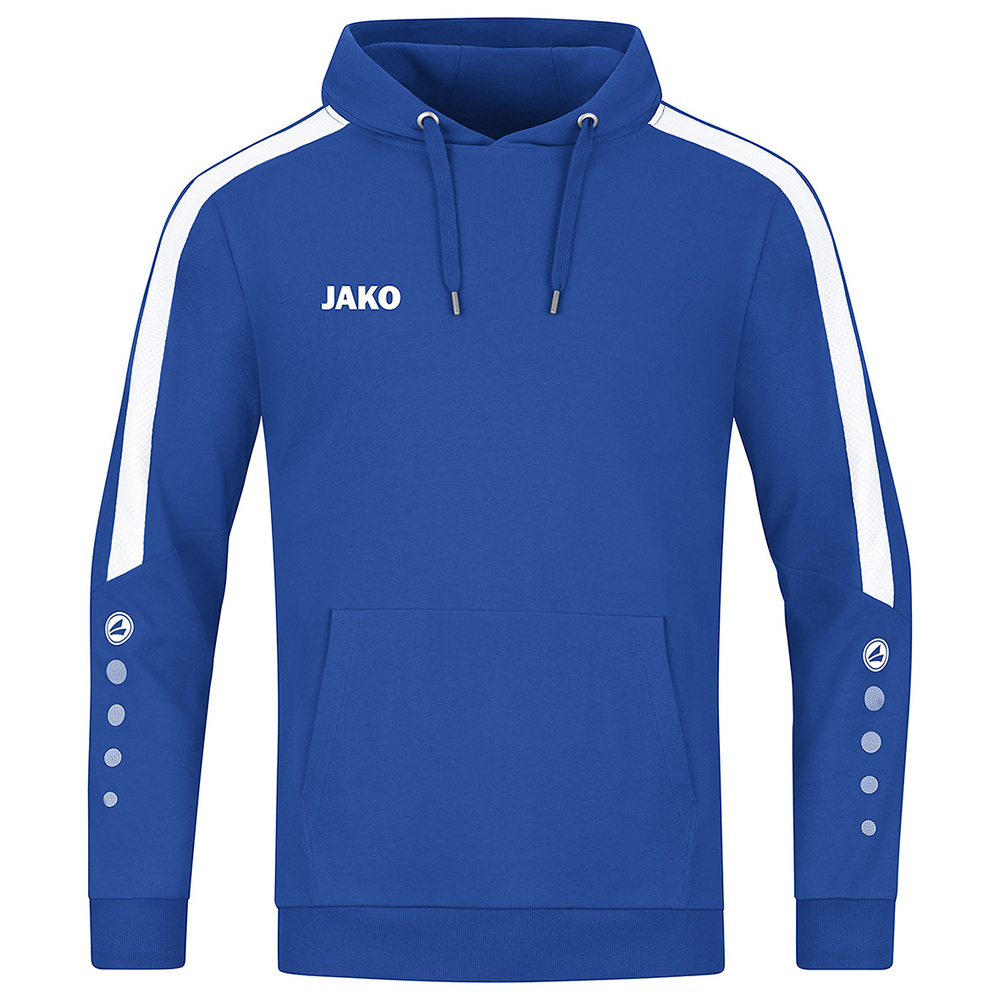 SUDADERA CON CAPUCHA JAKO POWER, ROYAL-BLANCA NIÑO. 128 140 152 164 