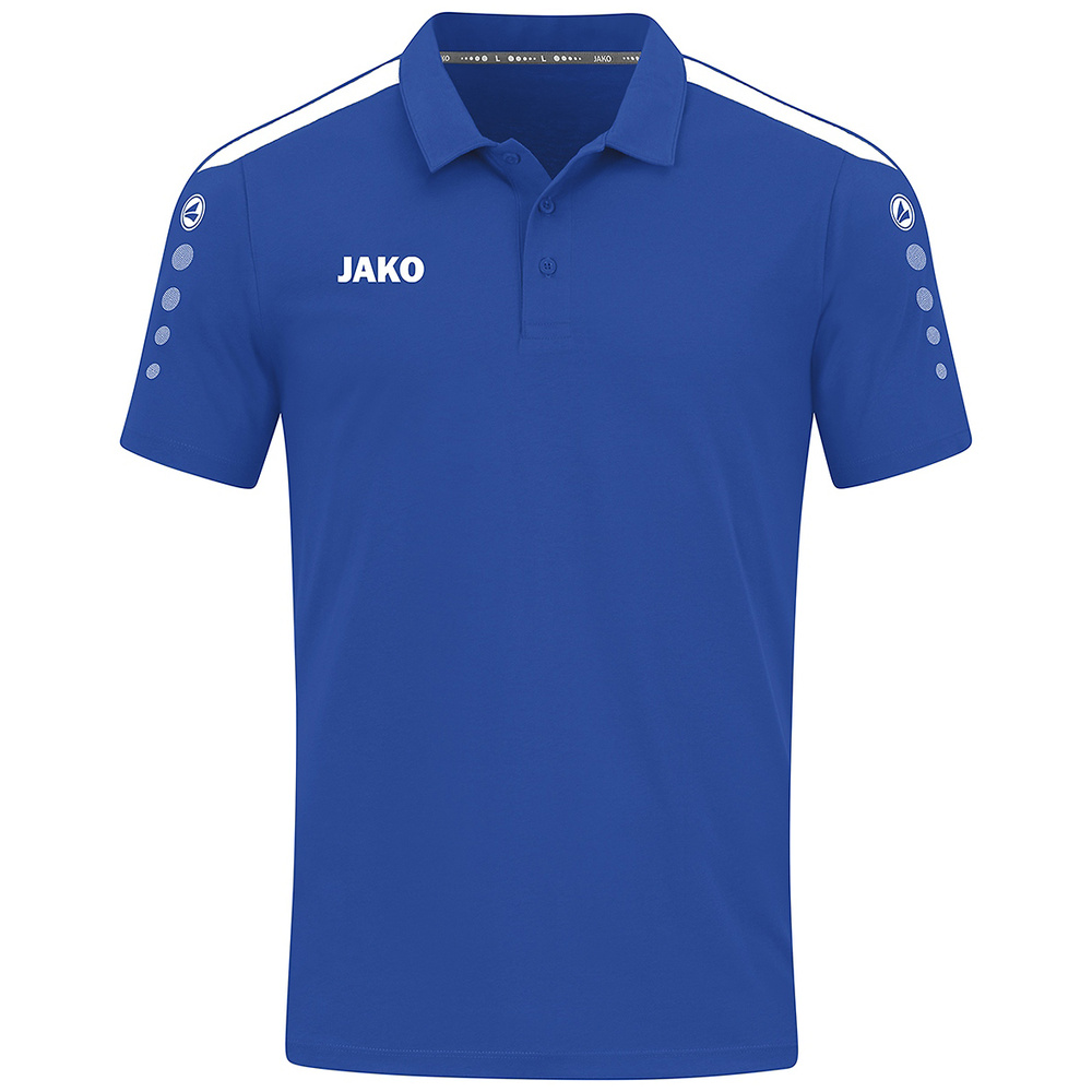 POLO JAKO POWER, BLANCO-NEGRO HOMBRE. S M L XL 2XL 3XL 4XL 