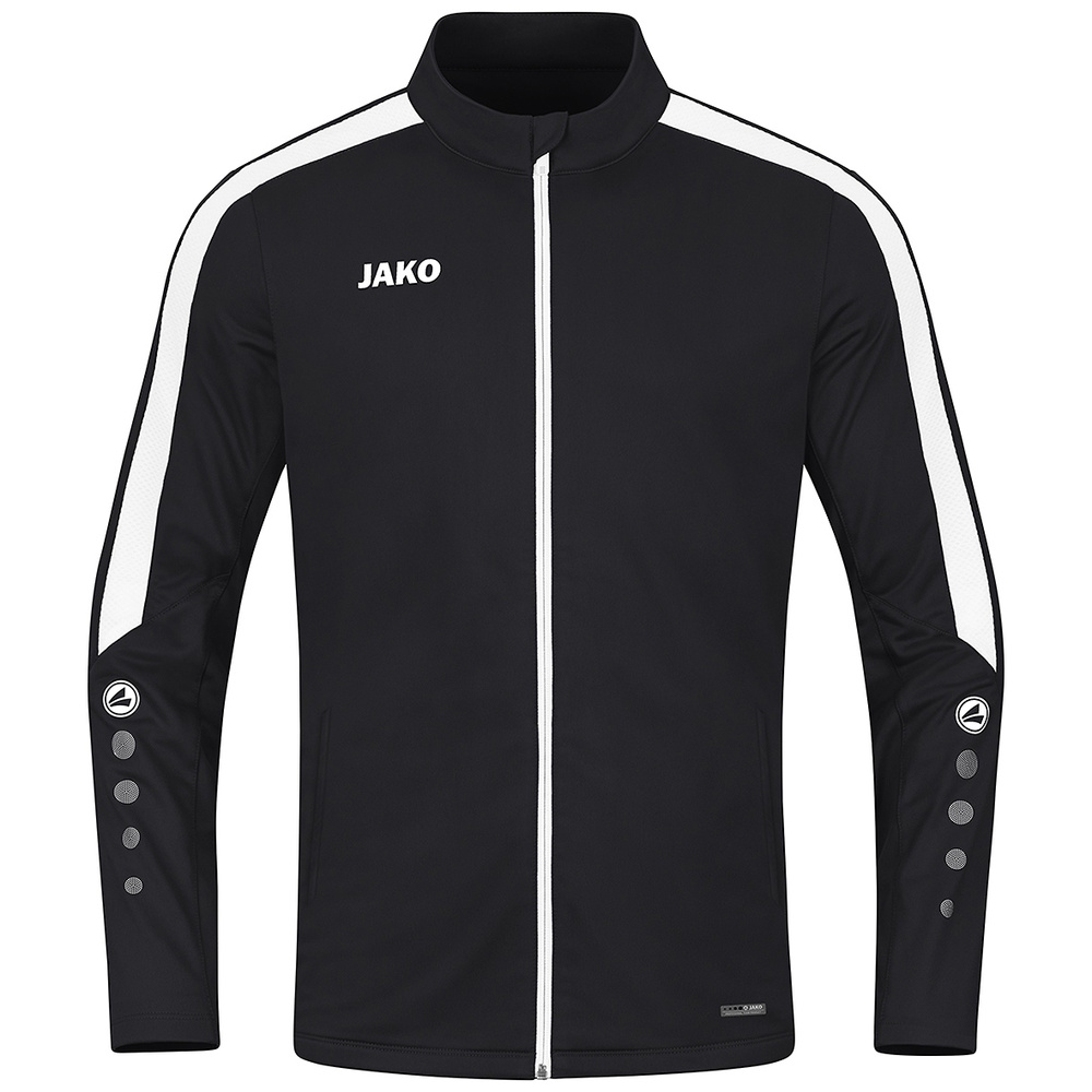 CHAQUETA JAKO POWER POLIÉSTER, NEGRA-BLANCA HOMBRE. S M L XL 2XL 3XL 4XL 