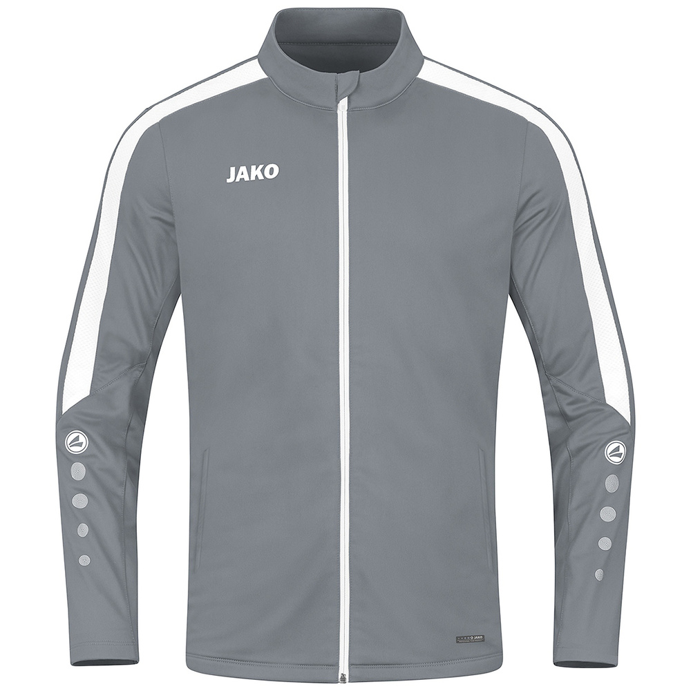 CHAQUETA JAKO POWER POLIÉSTER, GRIS PIEDRA-BLANCA HOMBRE. S M L XL 2XL 3XL 4XL 