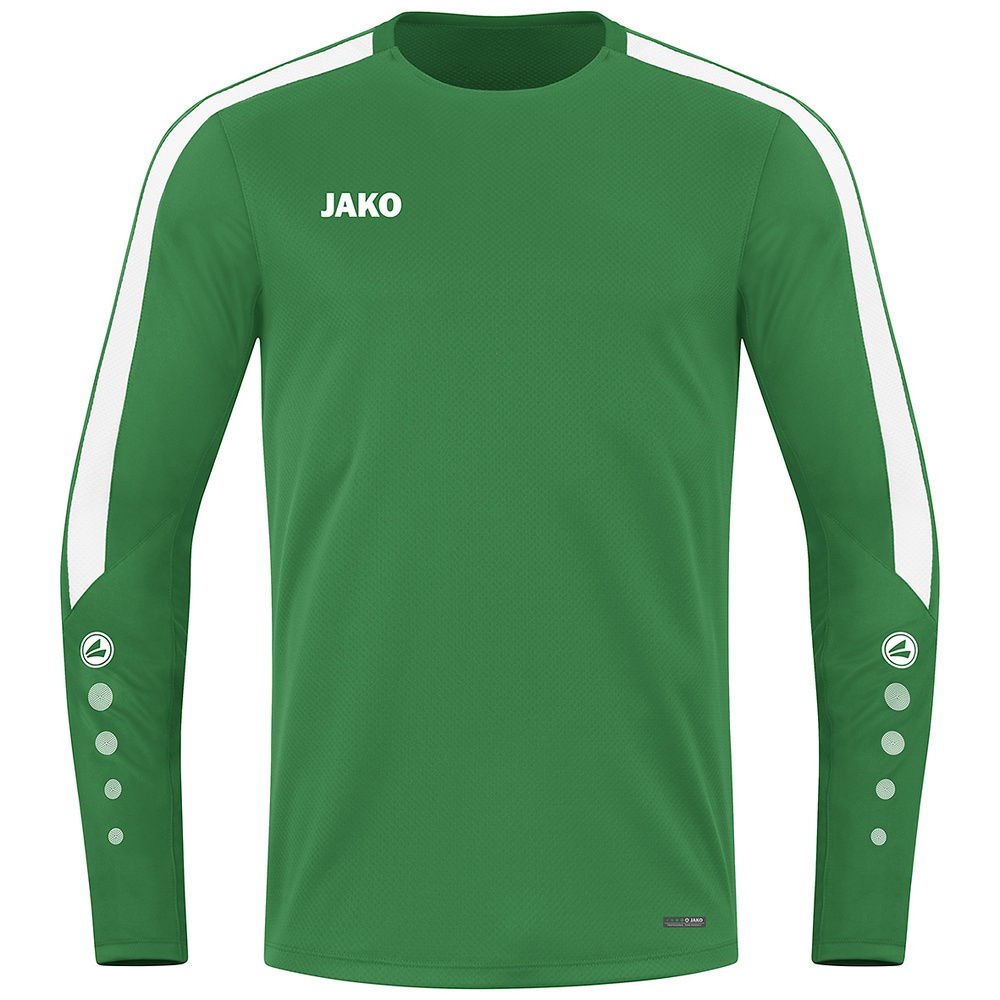 SUDADERA JAKO POWER, VERDE-BLANCA NIÑO. 116 128 140 152 164 