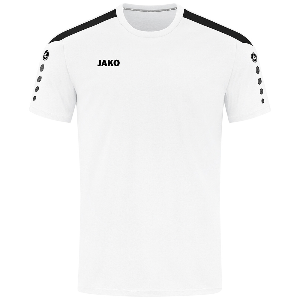 CAMISETA JAKO POWER, BLANCA-NEGRA HOMBRE. ss M L XL 2XL 3XL 4XL 