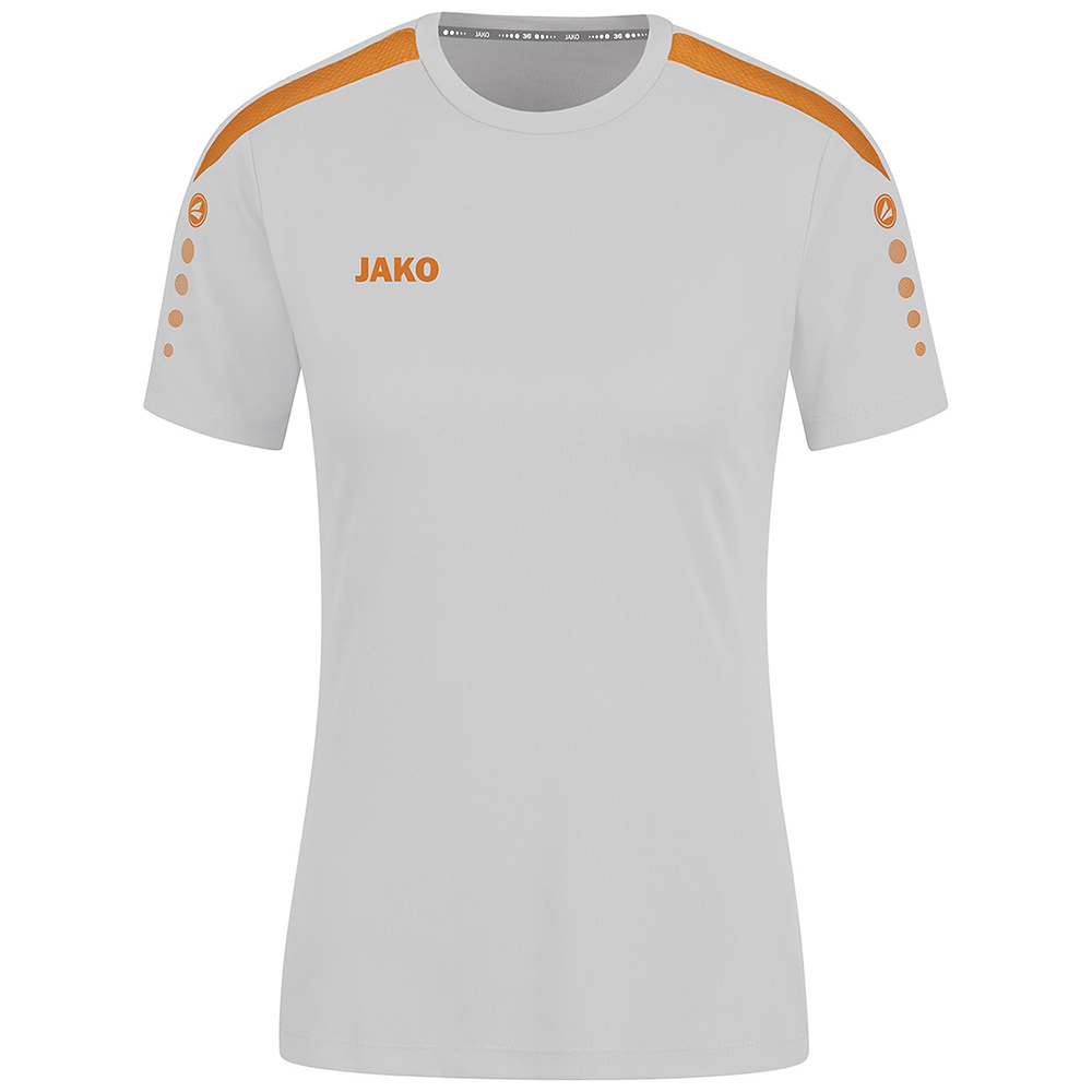 CAMISETA JAKO POWER MANGA CORTA, GRIS-NARANJA NEÓN MUJER. 34 36 38 40 42 44 