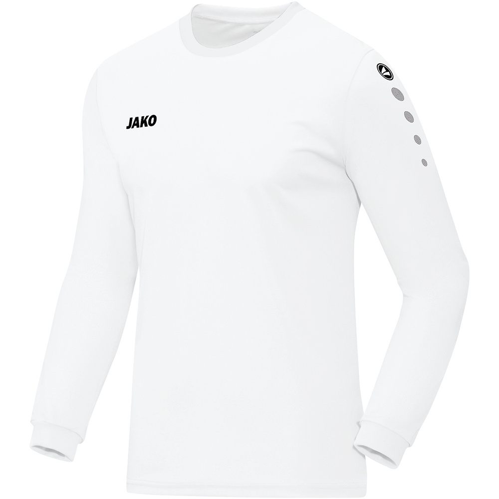 CAMISETA JAKO TEAM MANGA LARGA, BLANCA NIÑO. 116 128 140 152 164 