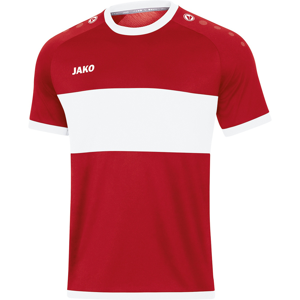 CAMISETA JAKO BOCA MANGA CORTA, ROJA CHILI-BLANCA HOMBRE. S M L XL 2XL 