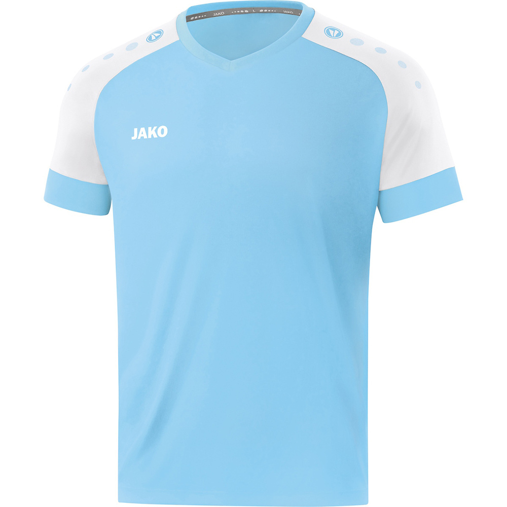 CAMISETA JAKO CHAMP 2.0 MANGA CORTA, CELESTE-BLANCA HOMBRE. S M L XL XXL 