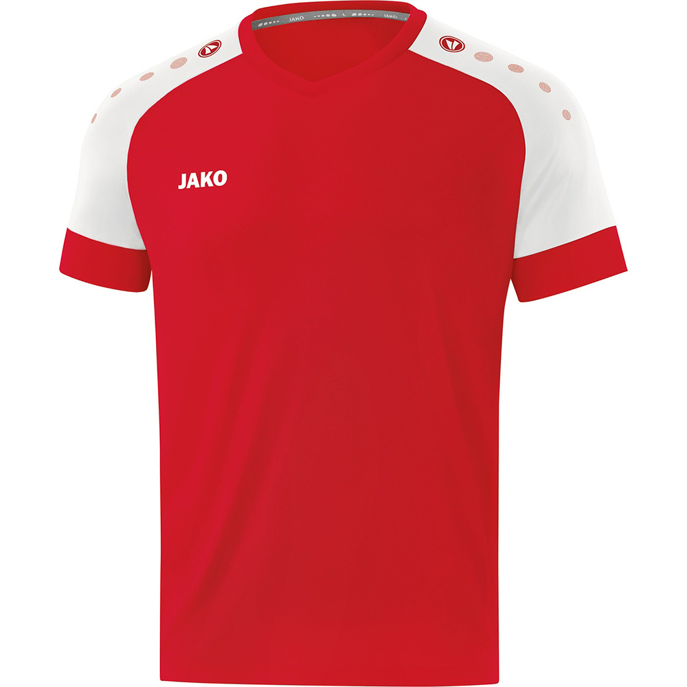 CAMISETA JAKO CHAMP 2.0 MANGA CORTA, ROJA-BLANCA HOMBRE. S M L XL XXL 