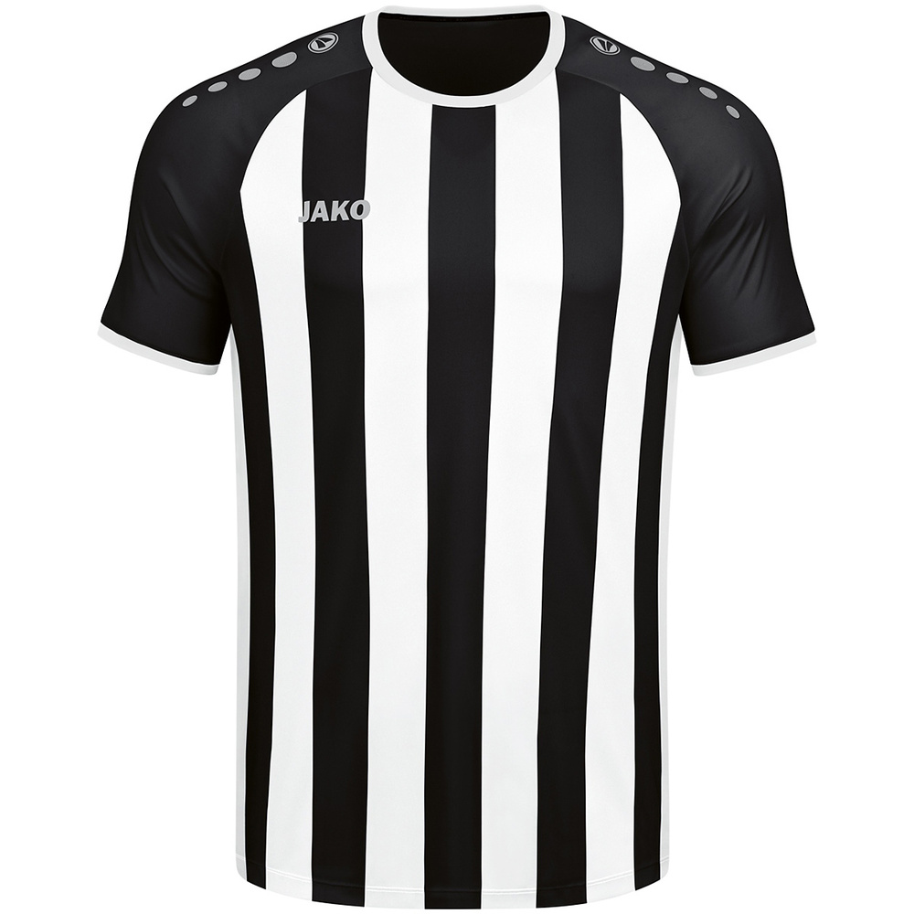 CAMISETA JAKO INTER MANGA CORTA, NEGRA-BLANCA-PLATA NIÑO. 128 140 152 164 