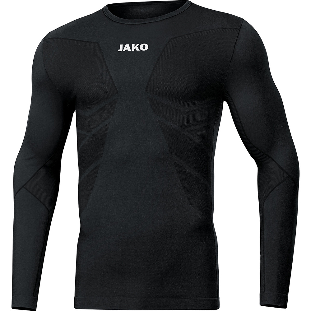 CAMISETA INTERIOR JAKO COMFORT 2.0 MANGA LARGA, NEGRA HOMBRE. S M L XL 2XL 