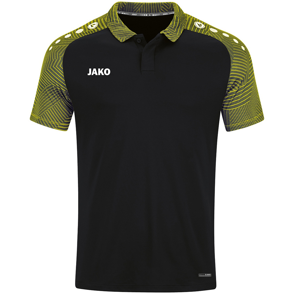 POLO JAKO PERFORMANCE, NEGRO-AMARILLO NIÑO. 140 