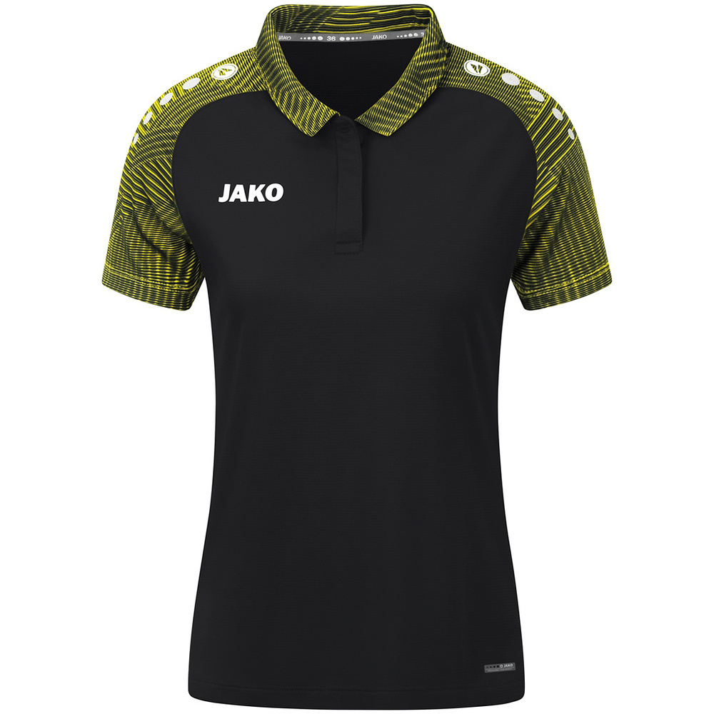 POLO JAKO PERFORMANCE, NEGRO-AMARILLO MUJER. 34 