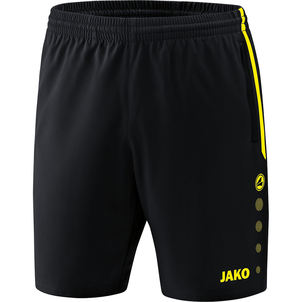 SHORT JAKO COMPETITION 2.0, NEGRO-AMARILLO NEÓN HOMBRE. S M L XL 2XL 3XL 4XL 