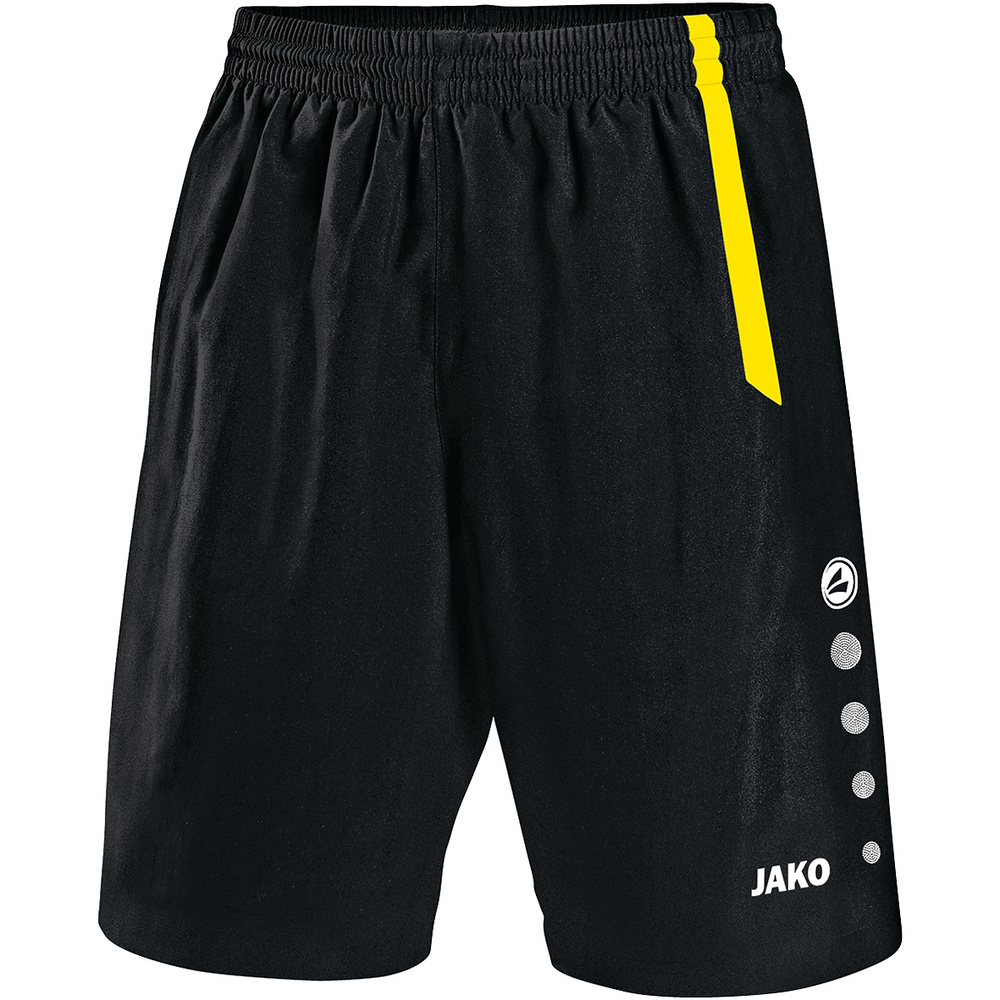 SHORT JAKO TURIN, NEGRO-AMARILLO NIÑO. 116 128 140 152 164 