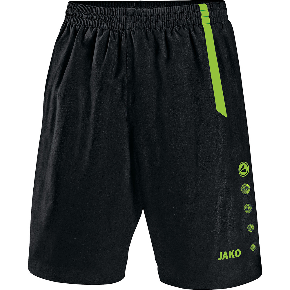 SHORT JAKO TURIN, NEGRO-VERDE NEÓN NIÑO. 116 128 140 152 164 