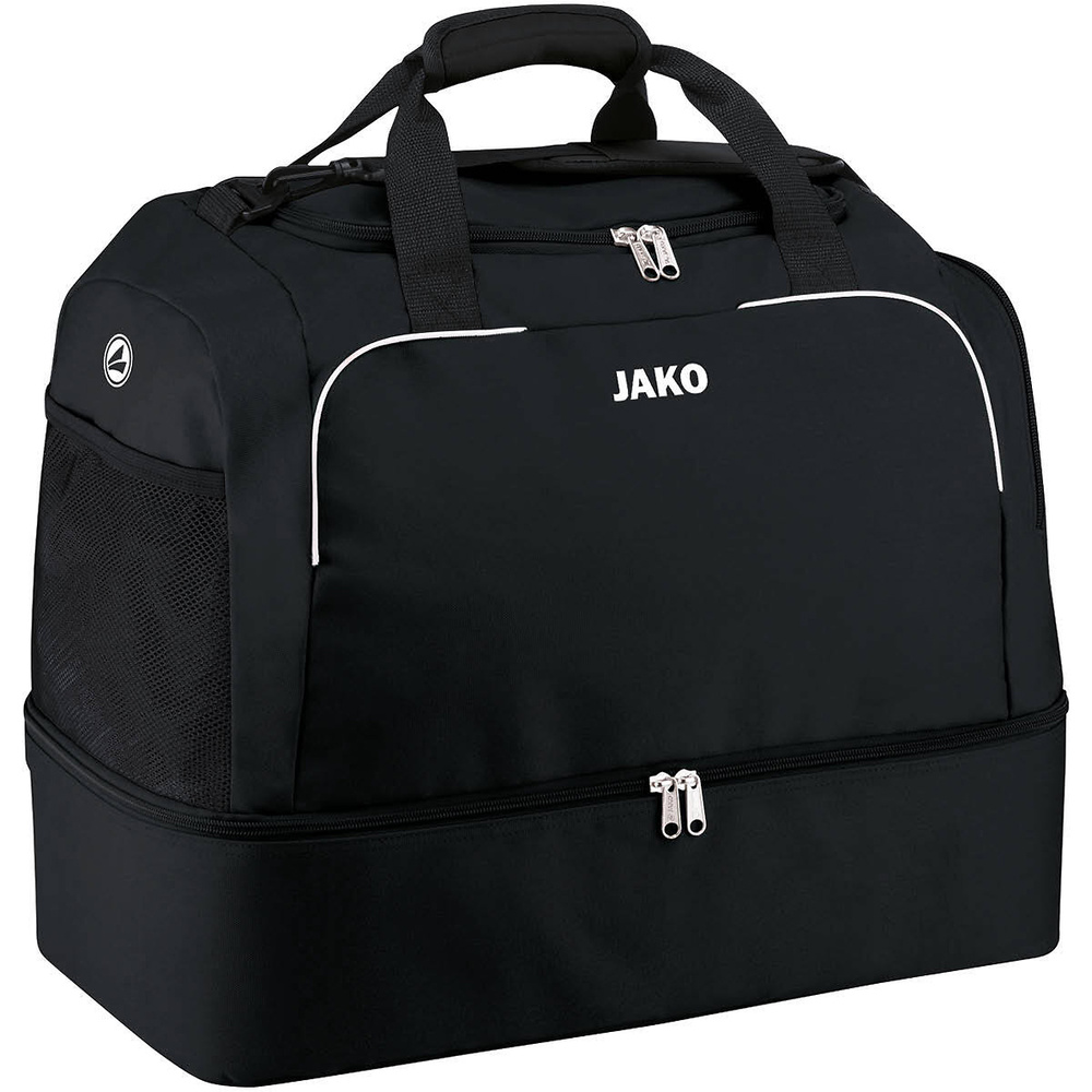 BOLSA DE DEPORTE JAKO CLASSICO CON ZAPATILLERO, NEGRA. BAMBINI JUNIOR SENIOR 