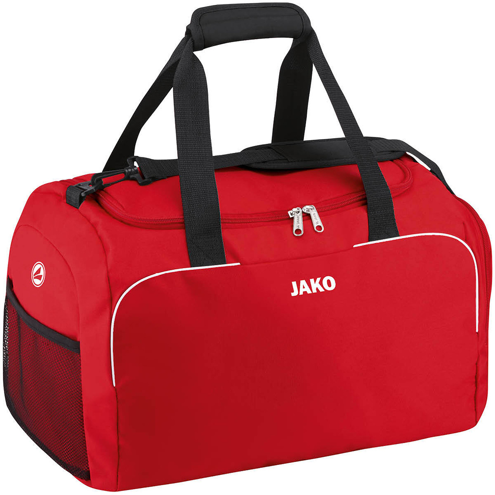 BOLSA DE DEPORTE JAKO CLASSICO CON COMPARTIMENTOS HÚMEDOS LATERALES, ROJA. BAMBINI JUNIOR SENIOR 