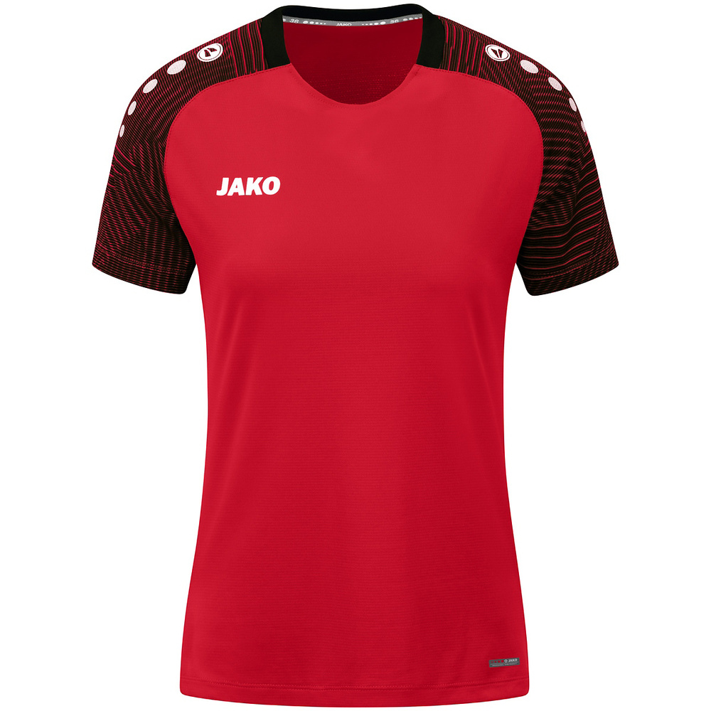 CAMISETA JAKO PERFORMANCE, ROJA-NEGRA MUJER. 34 36 38 40 42 44 