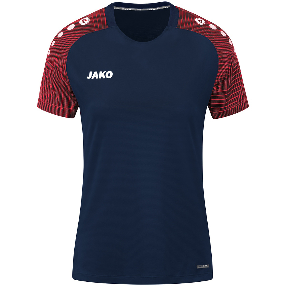 CAMISETA JAKO PERFORMANCE, MARINO-ROJA MUJER. 34 36 38 40 42 44 