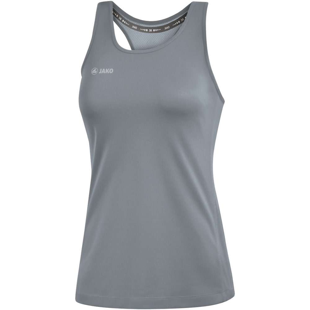 CAMISETA JAKO RUN 2.0 SIN MANGAS, GRIS PIEDRA MUJER. 34 36 38 40 42 44 