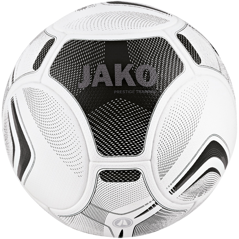 BALÓN DE ENTRENAMIENTO JAKO PRESTIGE, BLANCO-NEGRO-GRIS PIEDRA. TALLA 4 SIZE 5 