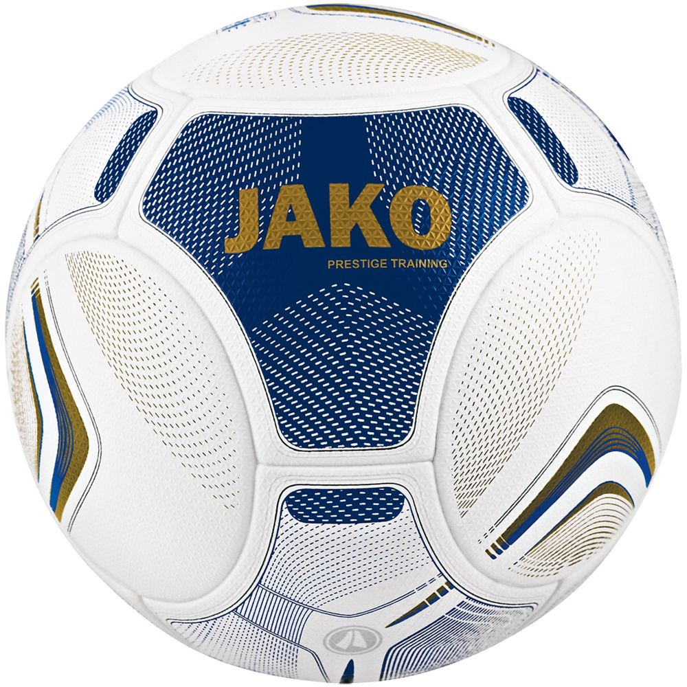 BALÓN DE ENTRENAMIENTO JAKO PRESTIGE, BLANCO-MARINO-ORO. TALLA 4 SIZE 5 