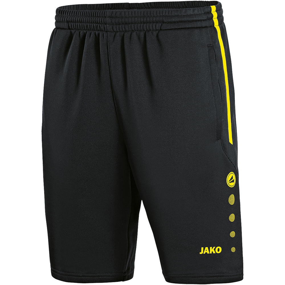 SHORT DE ENTRENAMIENTO JAKO ACTIVE, NEGRO-AMARILLO NEÓN NIÑO. 128 140 152 164 