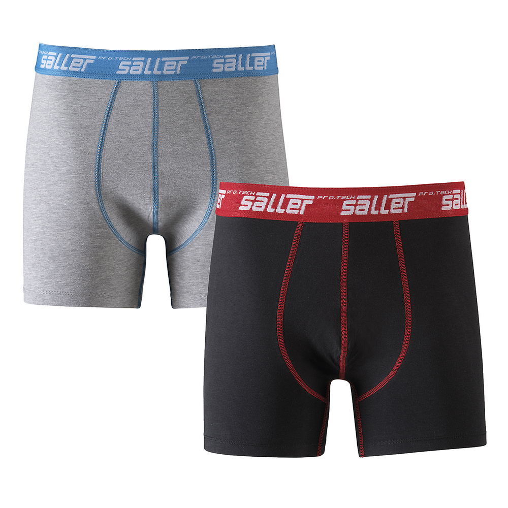 SALLER PACK DE 2 BOXER SHORT (GRIS-NEGRO). S M L XL 2XL 