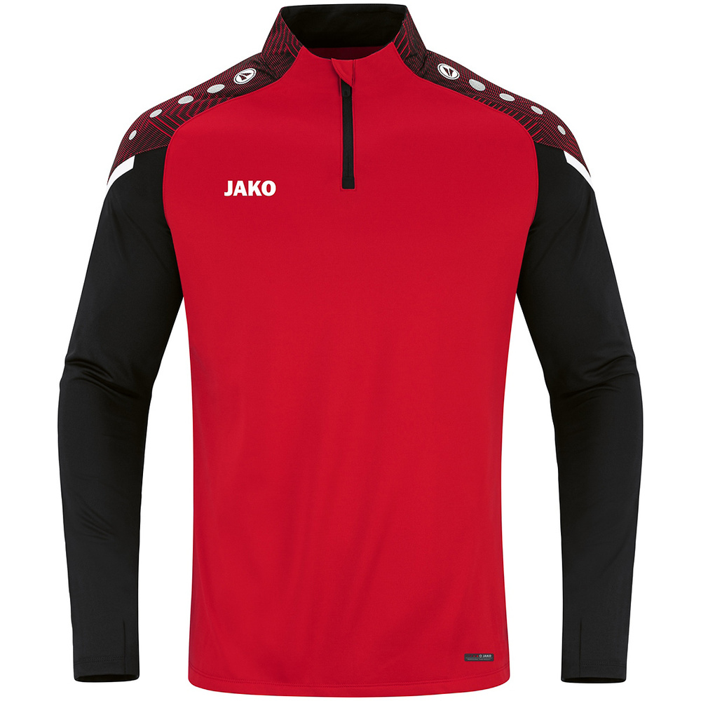 SUDADERA ZIP TOP JAKO PERFORMANCE, ROJA-NEGRA HOMBRE. 2XL 