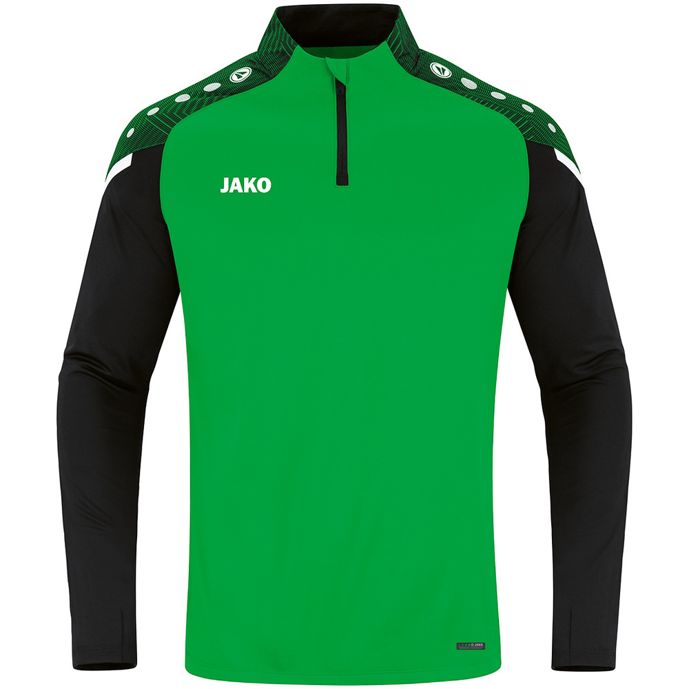 SUDADERA ZIP TOP JAKO PERFORMANCE, VERDE-NEGRA NIÑO. 128 